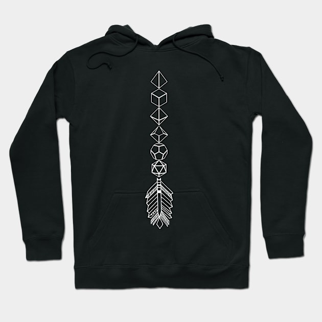 Polyhedral Dice Tower Arrow TRPG Tabletop RPG Gaming Addict Hoodie by dungeonarmory